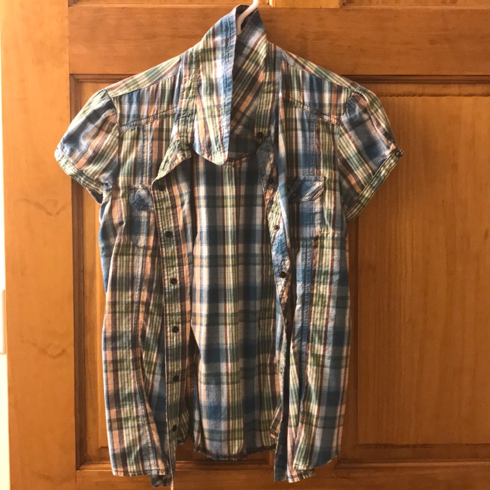 Plaid button down shirt